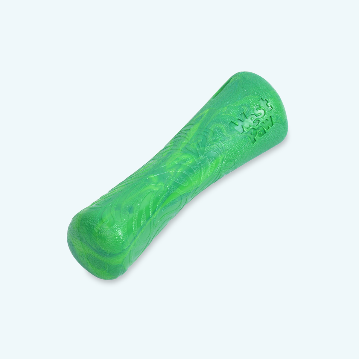 Emerald West Paw Drifty bone-shaped dog toy, alternate view.