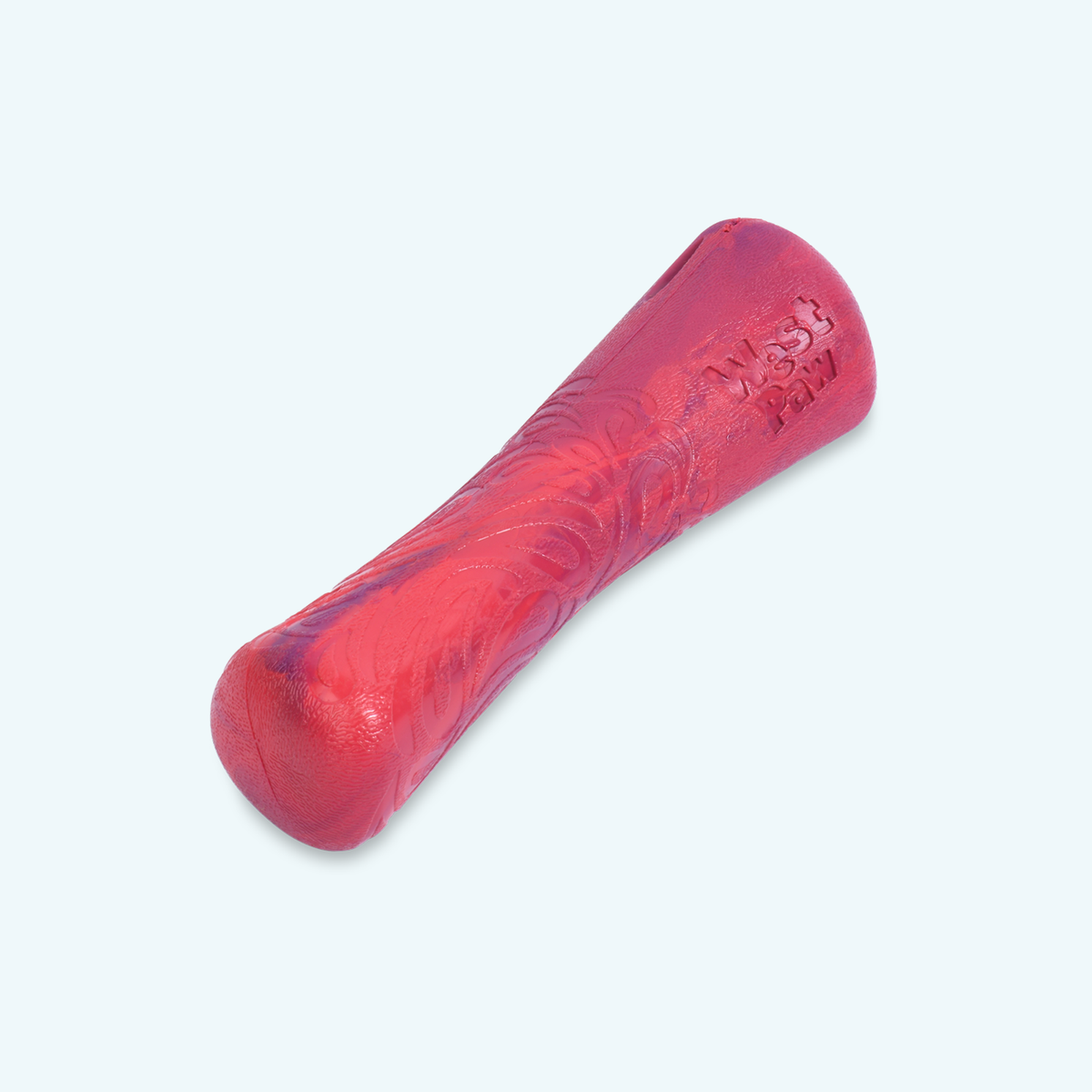 Hibiscus West Paw Drifty bone-shaped dog toy, alternate view.