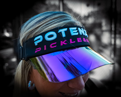 Angled view of Potenza Performance Solar Visor worn on a model