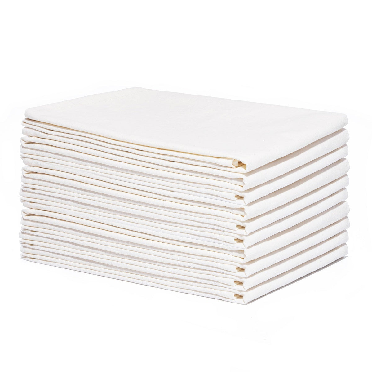 Organic Cotton Mart flour sack kitchen towels in natural cotton, stack of ten