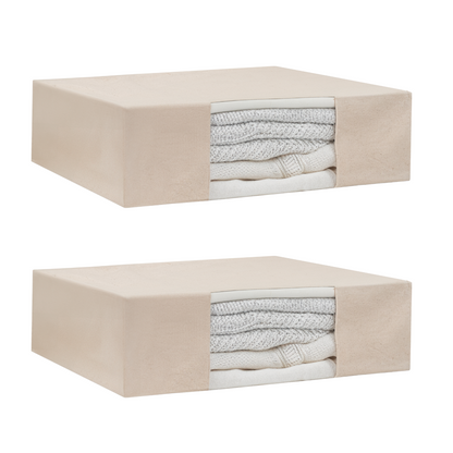 Two-bag pack of cotton-canvas garment-storage bags