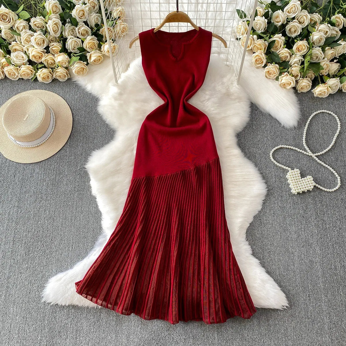Women's Pleated Dress — Style 2 — view 1