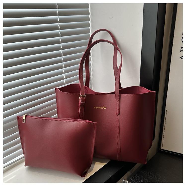 Women's Faux-Leather Commuter Tote Bag
