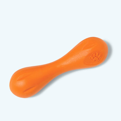 Small Tangerine West Paw Hurley dog toy.