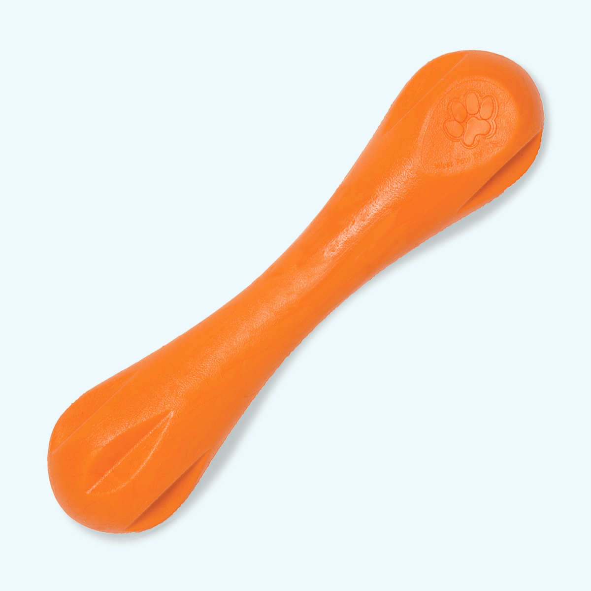 Large Tangerine West Paw Hurley dog toy.
