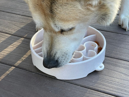 Side view of Java eBowl during use; food and dog not included