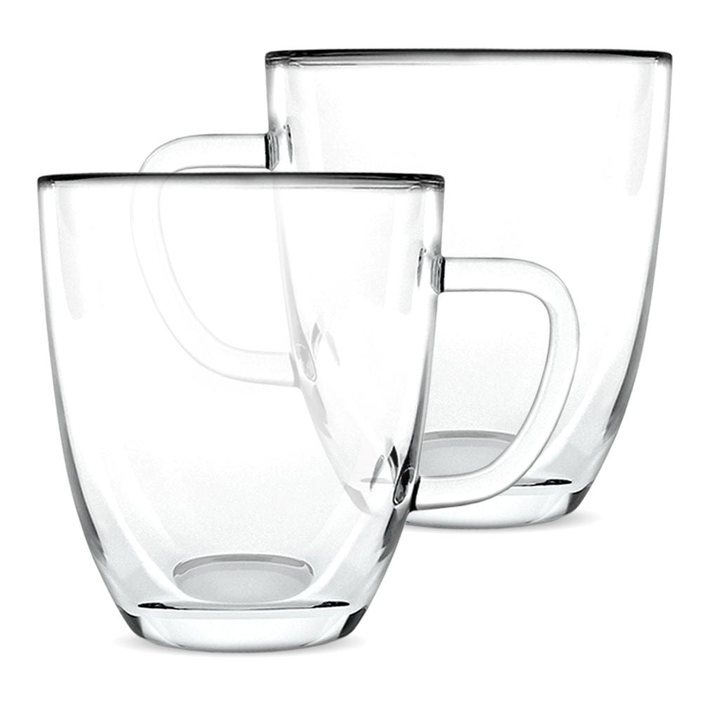 Kaffe KF4042 set of two clear double-wall glass mugs, 16 oz each