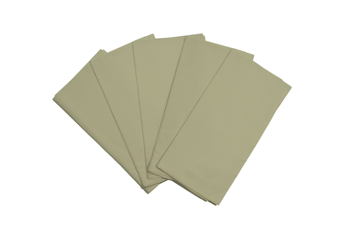 Organic Cotton Mart flour sack kitchen towels in sage green, set of five