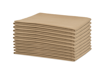 Organic Cotton Mart flour sack kitchen towels in beige, stack of ten