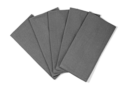 Organic Cotton Mart flour sack kitchen towels in gray, set of five