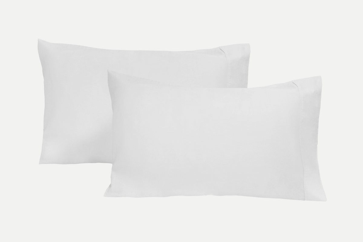 Two Pure White organic cotton sateen pillowcases