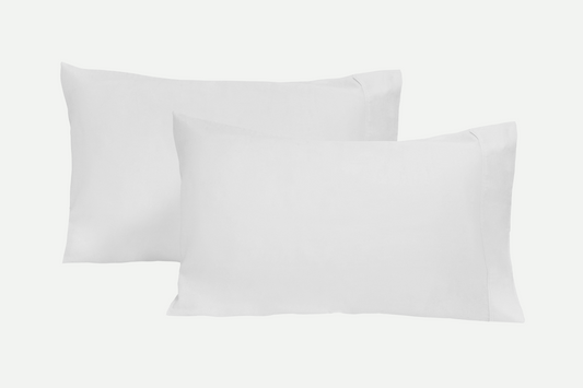 Two Pure White organic cotton sateen pillowcases