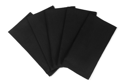 Organic Cotton Mart flour sack kitchen towels in black, set of five