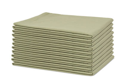 Organic Cotton Mart flour sack kitchen towels in sage green, stack of ten
