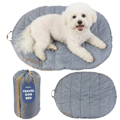 Rubyloo Foggy Trail Grey small travel dog bed with included carry bag