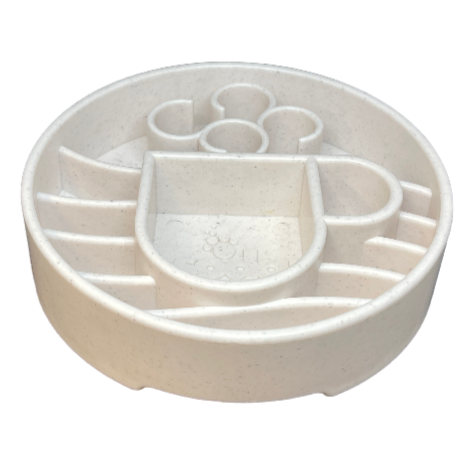Angled side view of the single speckled Java eBowl