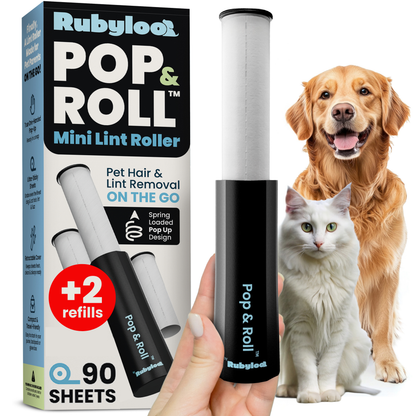 Rubyloo Pop & Roll Mini Lint Roller & Refills