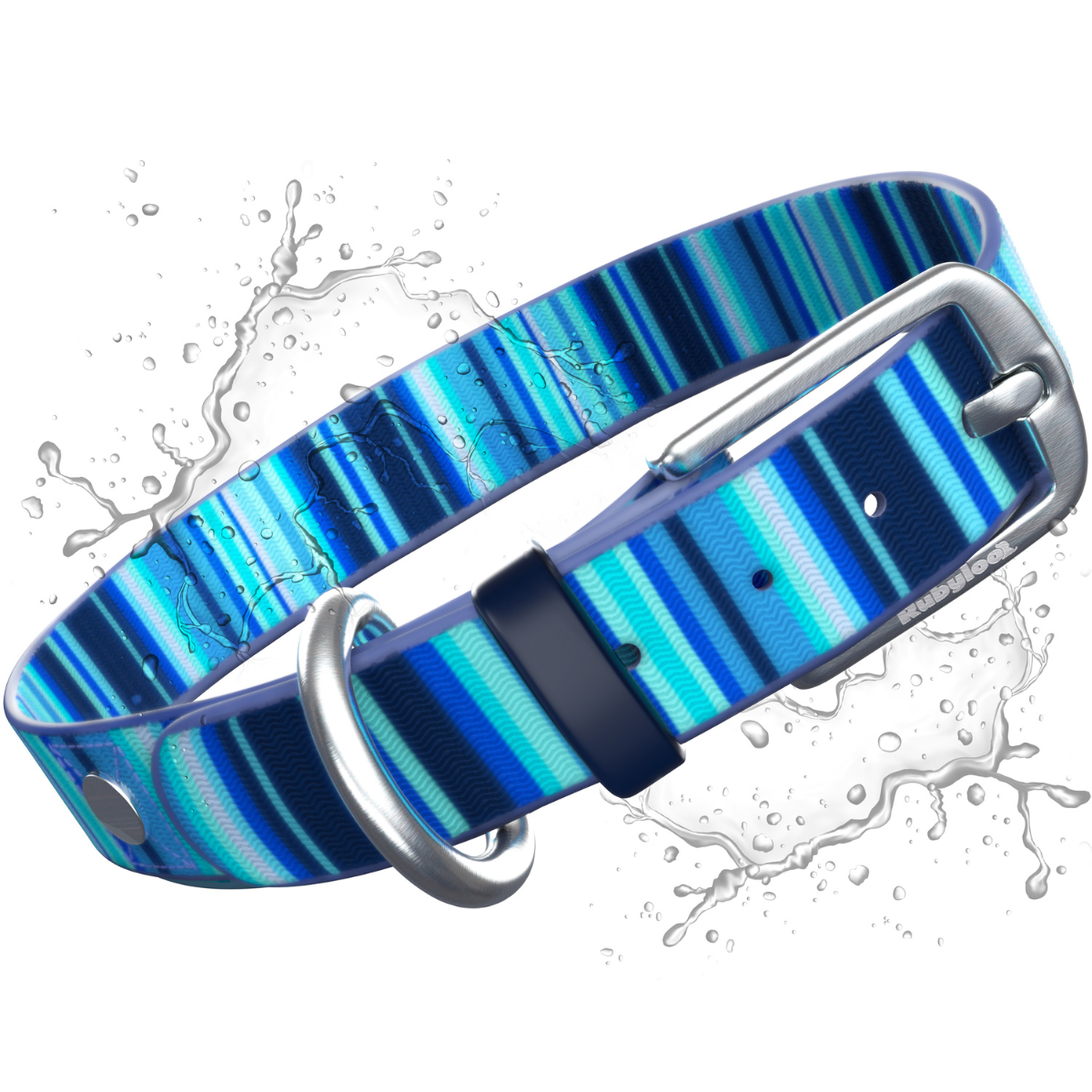 Blue Ocean Rubyloo coated dog collar with metal buckle