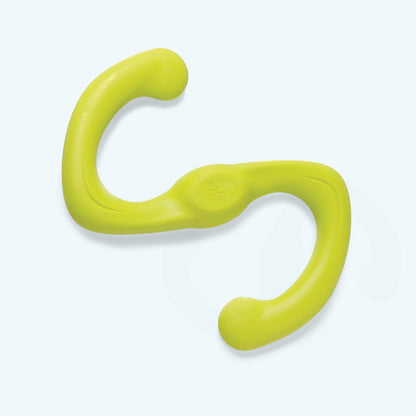 Small Granny Smith Bumi S-shaped dog tug toy.