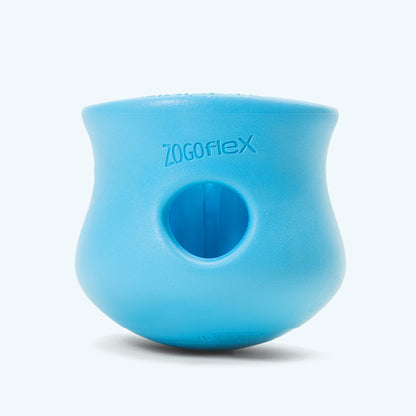 Aqua Blue West Paw Toppl toy shown alone, with its top opening and side hole visible.