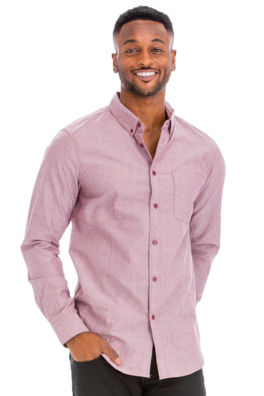 Men's Casual Long-Sleeve Button-Down Shirt
