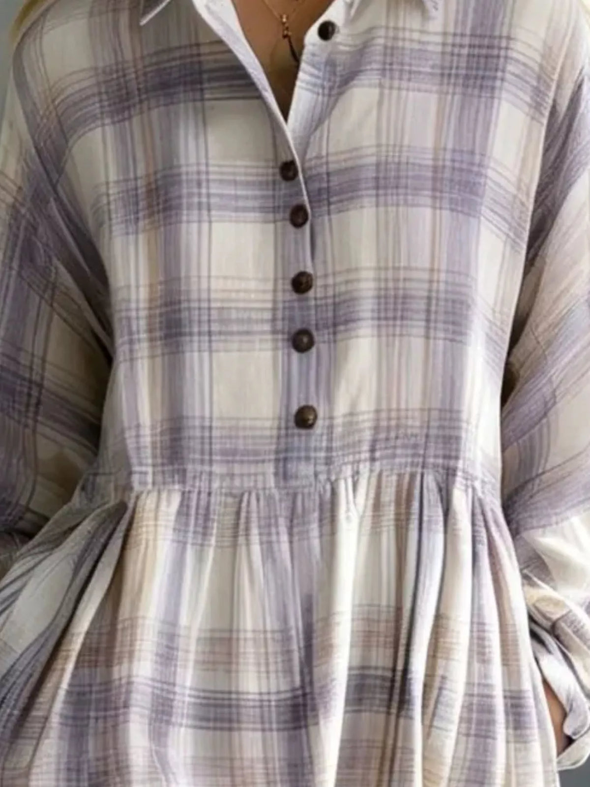 Cyra plaid button-down maxi shirt dress, product image 6 of 14