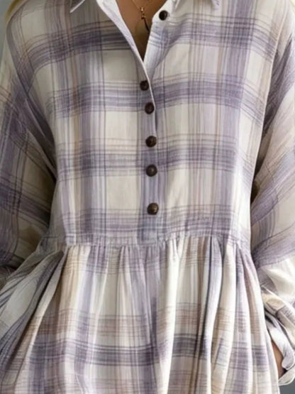 Cyra plaid button-down maxi shirt dress, product image 6 of 14