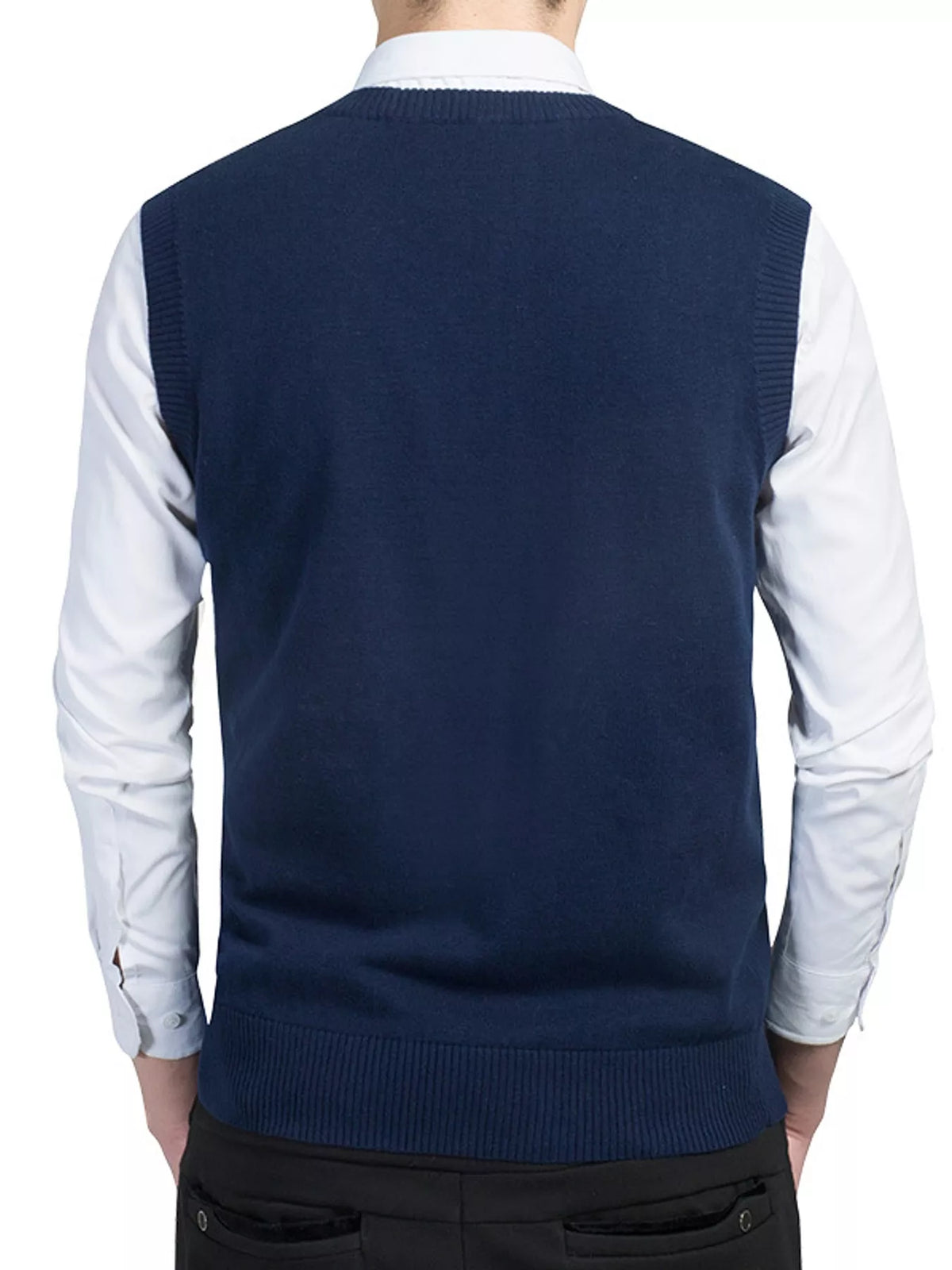 Men's V-neck sweater vest — product view 18; shirt and trousers not included