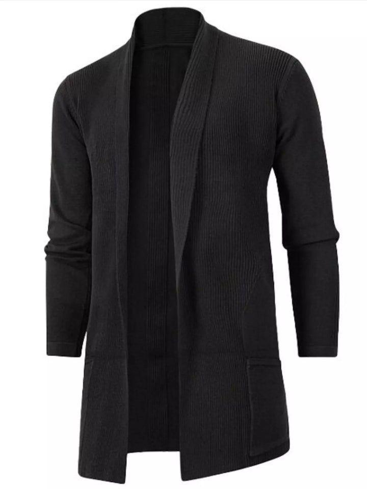 Men's Longline Open-Front Pocket Cardigan