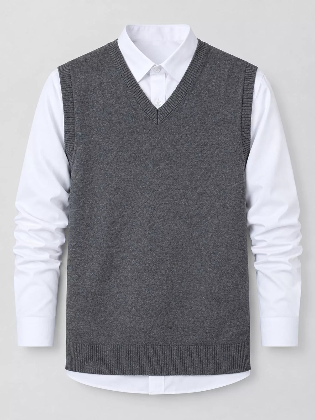Men's V-neck sweater vest — product view 14; shirt and trousers not included