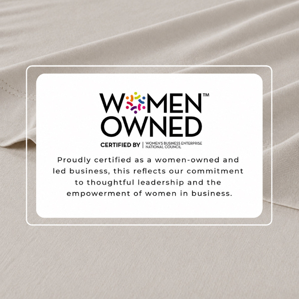 Great Bay Home Women Owned mark, certified by WBENC. The graphic describes the company as woman-owned and led.