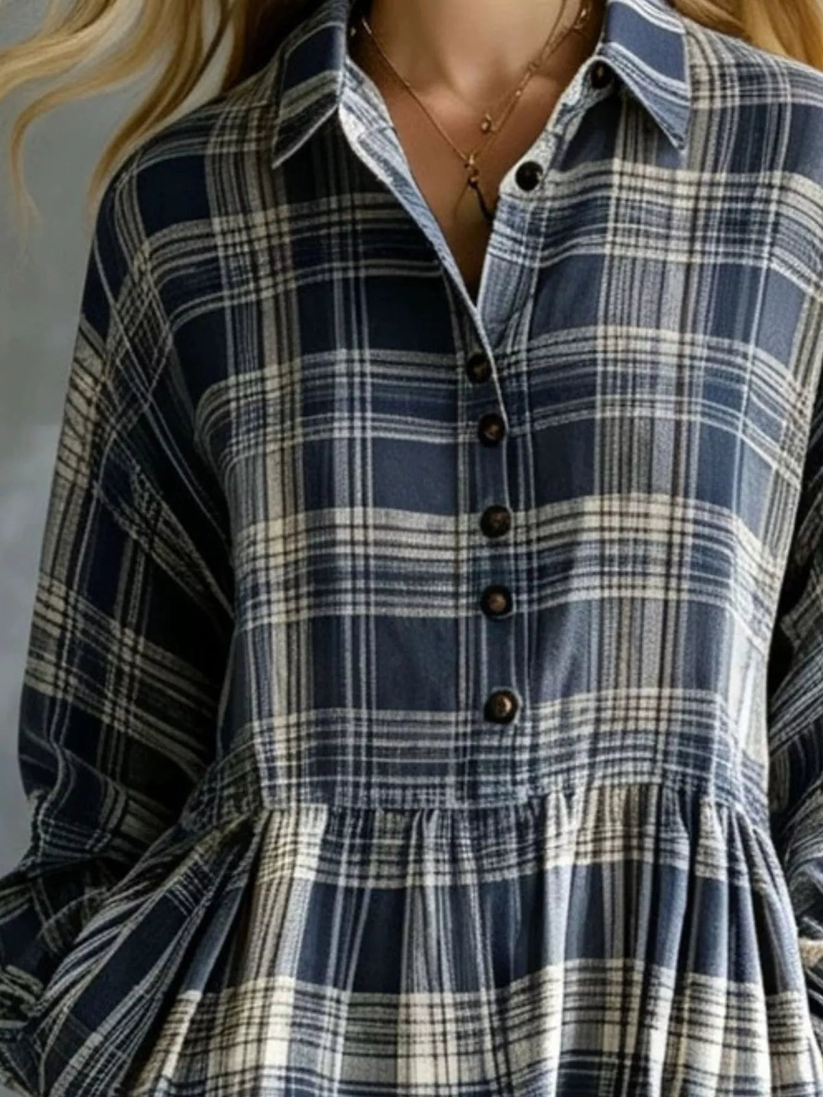 Cyra plaid button-down maxi shirt dress, product image 10 of 14