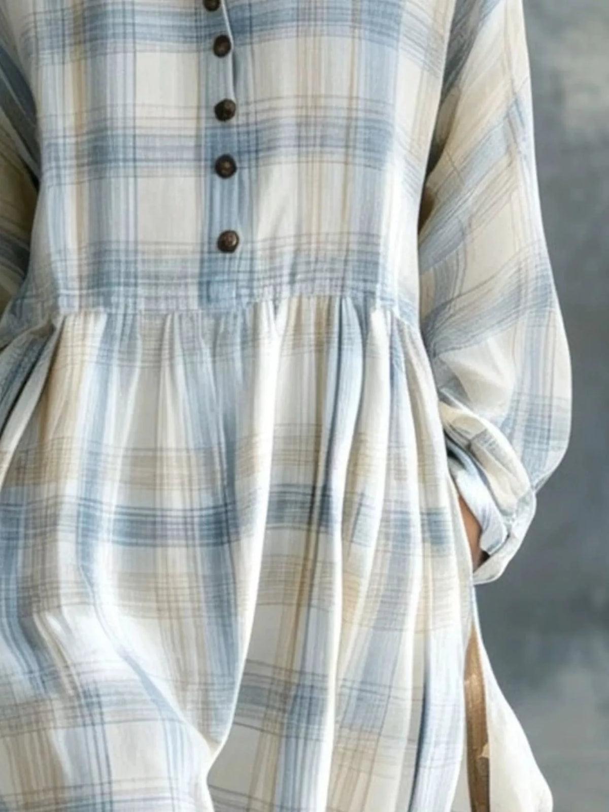 Cyra plaid button-down maxi shirt dress, product image 14 of 14
