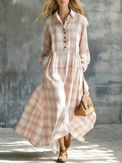 Cyra plaid button-down maxi shirt dress, product image 11 of 14