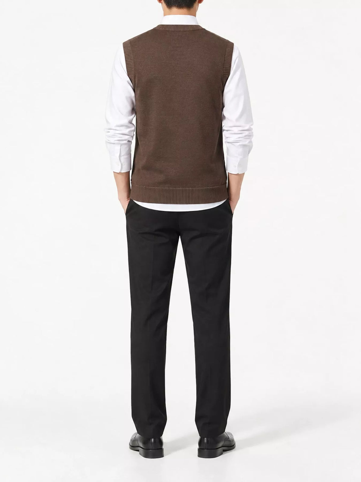 Men's V-neck sweater vest — product view 23; shirt and trousers not included