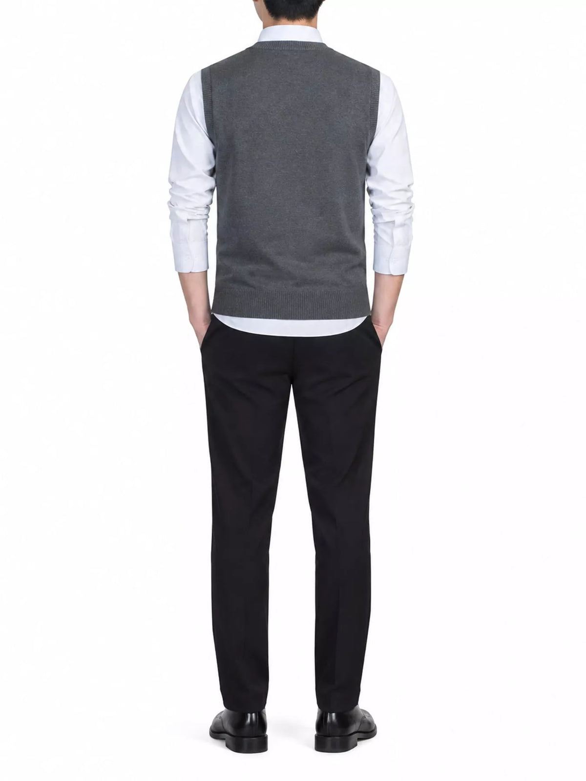 Men's V-neck sweater vest — product view 13; shirt and trousers not included