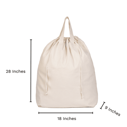Laundry bag dimensions: 28 inches tall, 18 inches wide and 9 inches deep