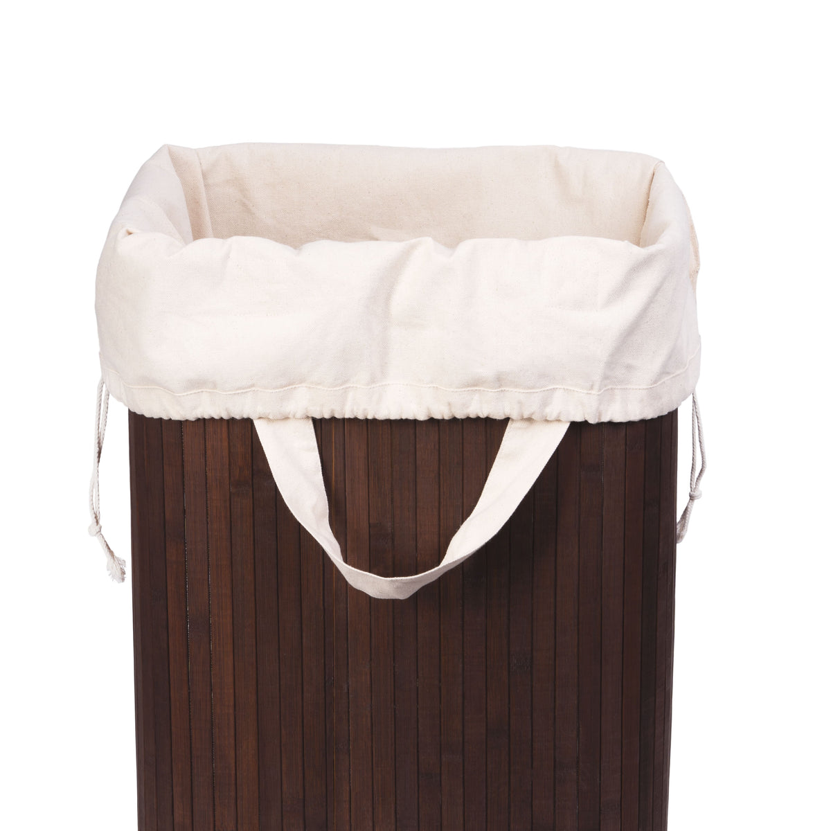 Canvas laundry bag used as a liner in a hamper; hamper not included