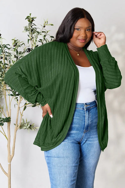 Ribbed open-front cocoon cardigan, product view 25.