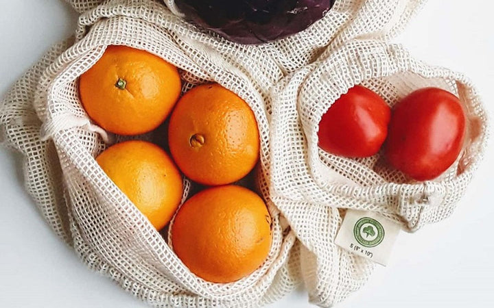 Reusable Cotton Mesh Produce Bags — 6 or 8 Pack