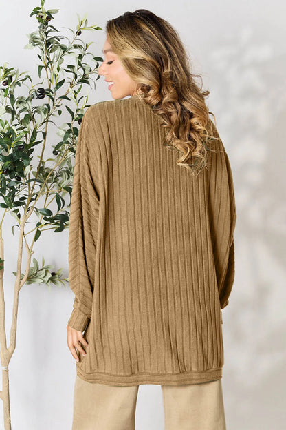 Ribbed open-front cocoon cardigan, product view 10.