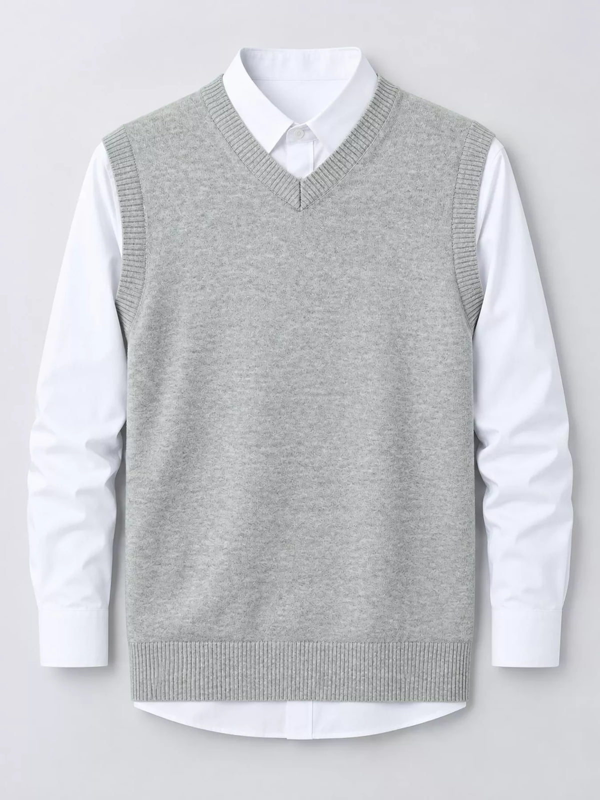 Men's V-neck sweater vest — product view 9; shirt and trousers not included