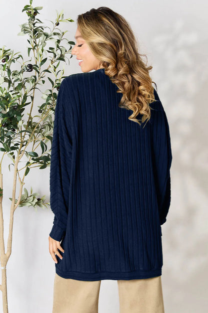Ribbed open-front cocoon cardigan, product view 17.
