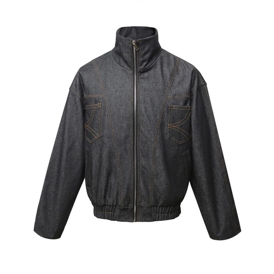 Men's Washed Zip Up Denim Jacket