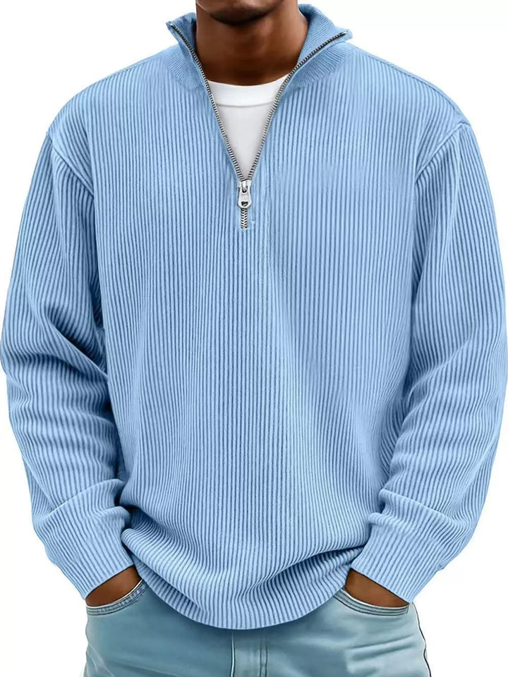 Men's Ribbed Quarter-Zip Sweatshirt