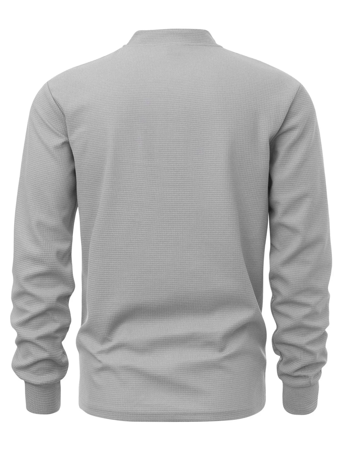 Men's button-detail long-sleeve shirt — Light Gray back view