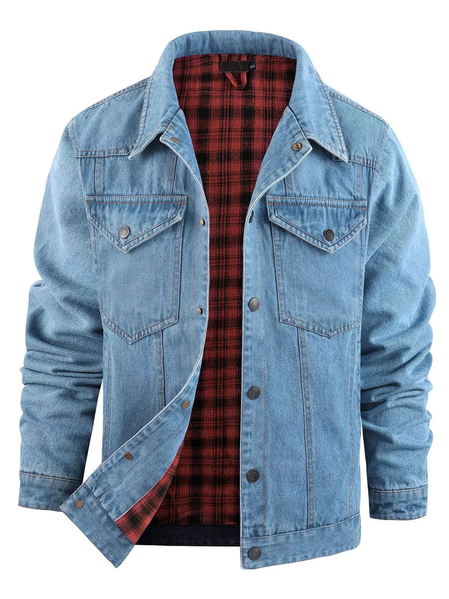 Men's Casual Snap Down Denim Jacket