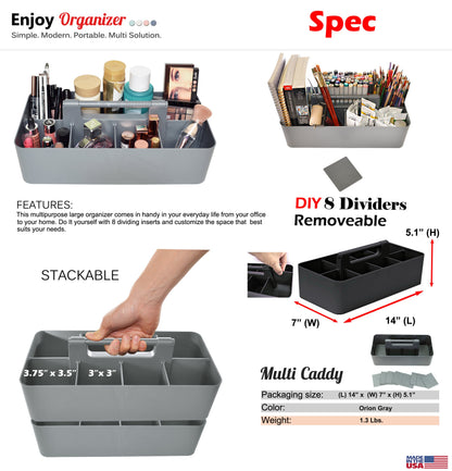 Enjoy Organizer 3-Pack Large Storage Caddies — Made in USA