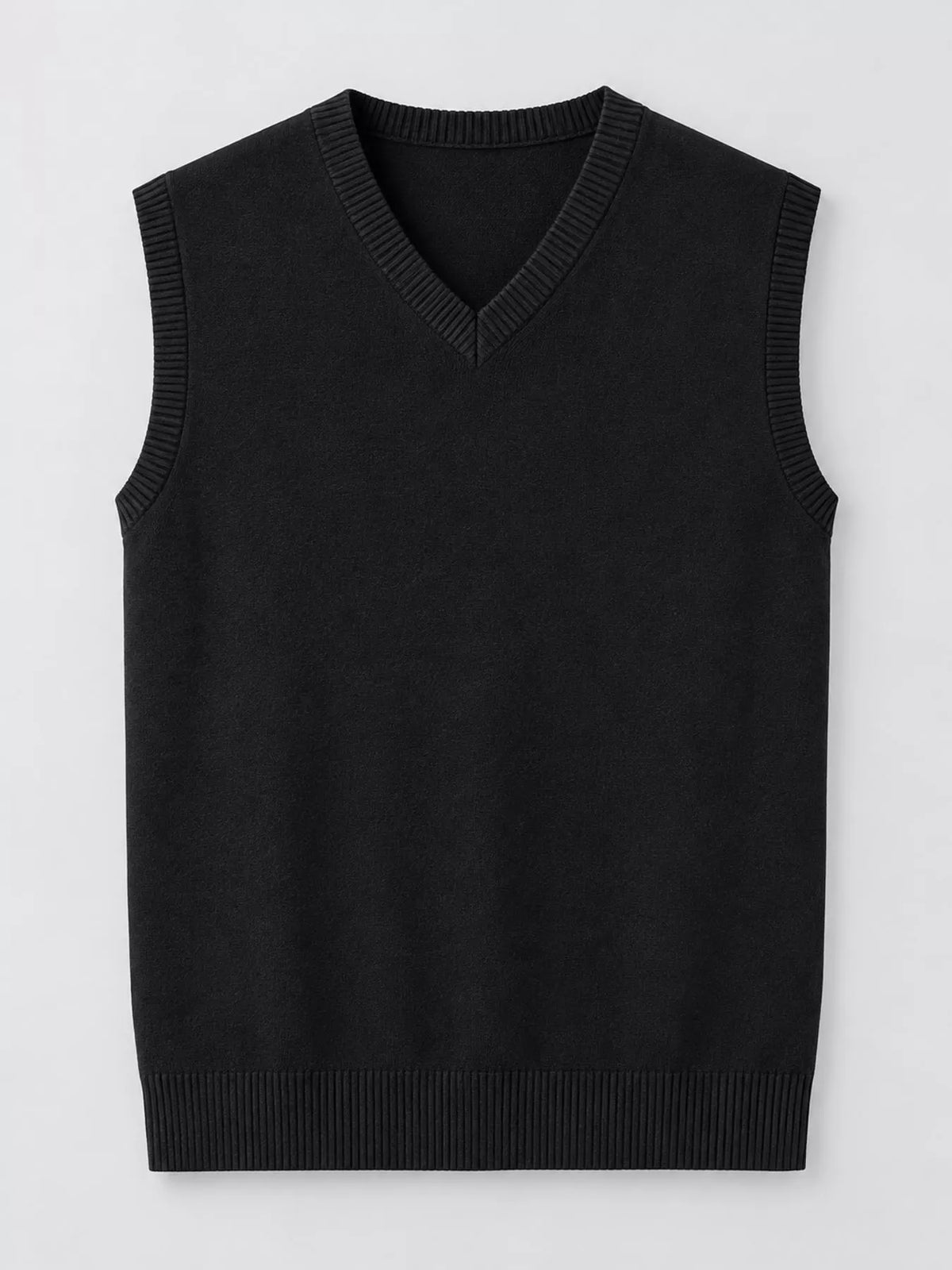 Men's V-neck sweater vest — product view 4; shirt and trousers not included