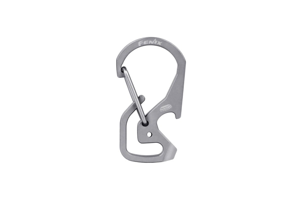 Silver Fenix ALB-20 titanium snap hook shown on a white background.